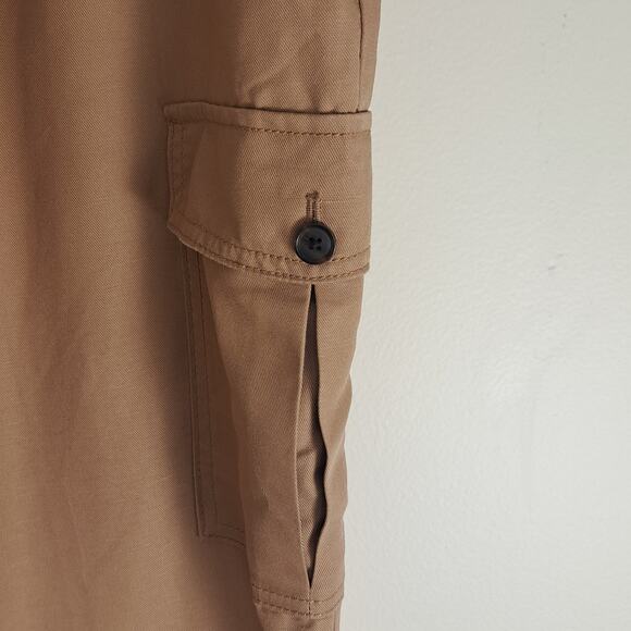 Loft Wide Leg Khaki Tan Cargo Casual Utility Pants Size 18P - Picture 9 of 11